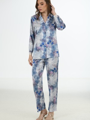 Woman Satin Ocean Pyjama Set Woman Satin Ocean Pyjama Set