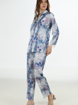 Woman Satin Ocean Pyjama Set Woman Satin Ocean Pyjama Set