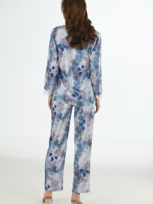 Woman Satin Ocean Pyjama Set Woman Satin Ocean Pyjama Set