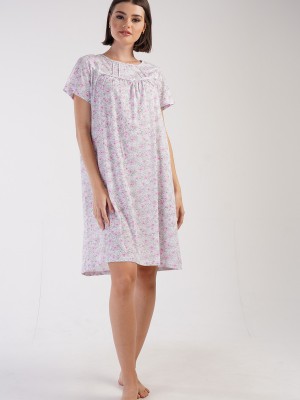 Woman Serra Short Sleeve Grandma Nightgown Woman Serra Short Sleeve Grandma Nightgown