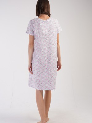 Woman Serra Short Sleeve Grandma Nightgown Woman Serra Short Sleeve Grandma Nightgown
