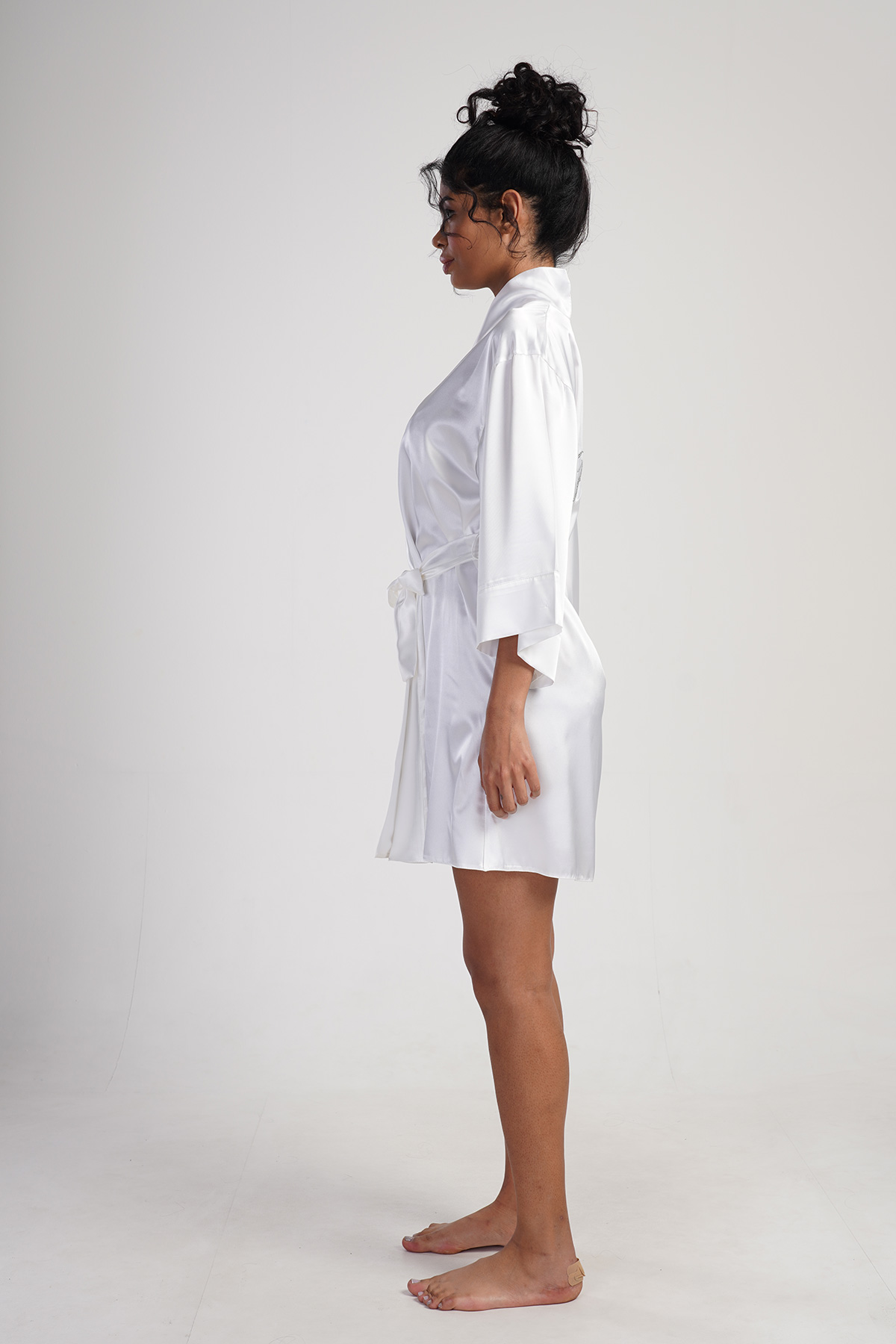 Woman Satin Bride Dressing Gown Woman Satin Bride Dressing Gown