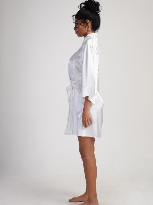 Woman Satin Bride Dressing Gown Woman Satin Bride Dressing Gown