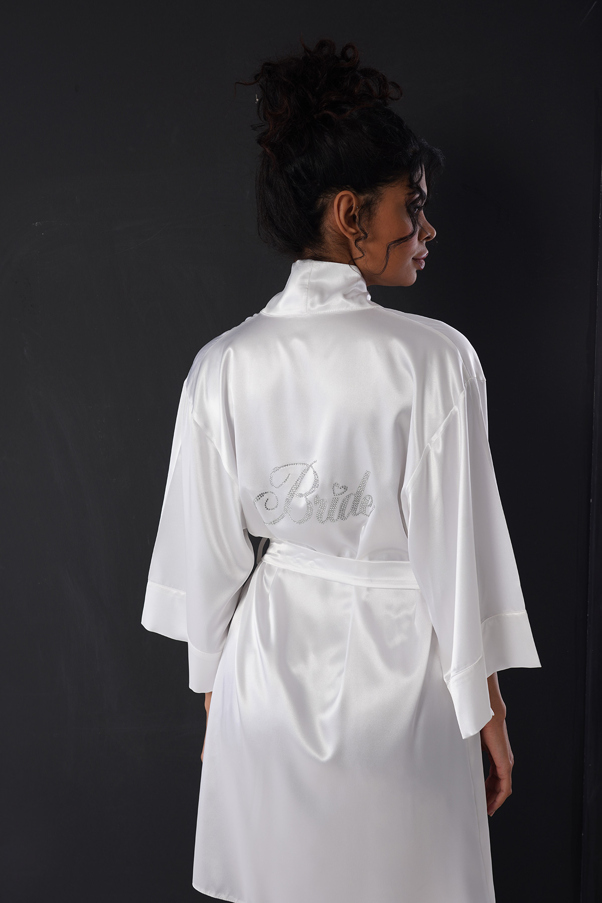 Woman Satin Bride Dressing Gown Woman Satin Bride Dressing Gown