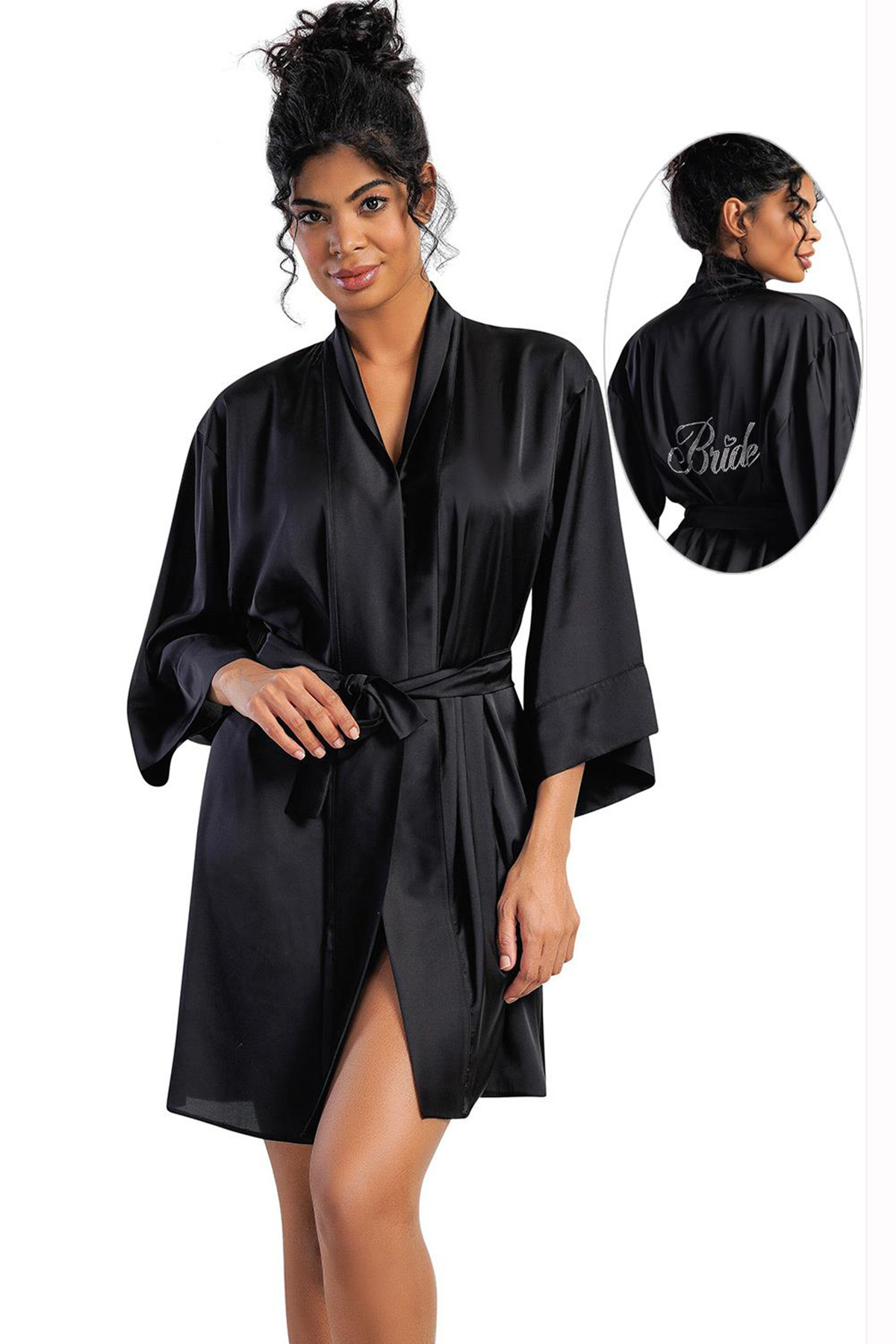 Woman Satin Bride Dressing Gown Woman Satin Bride Dressing Gown