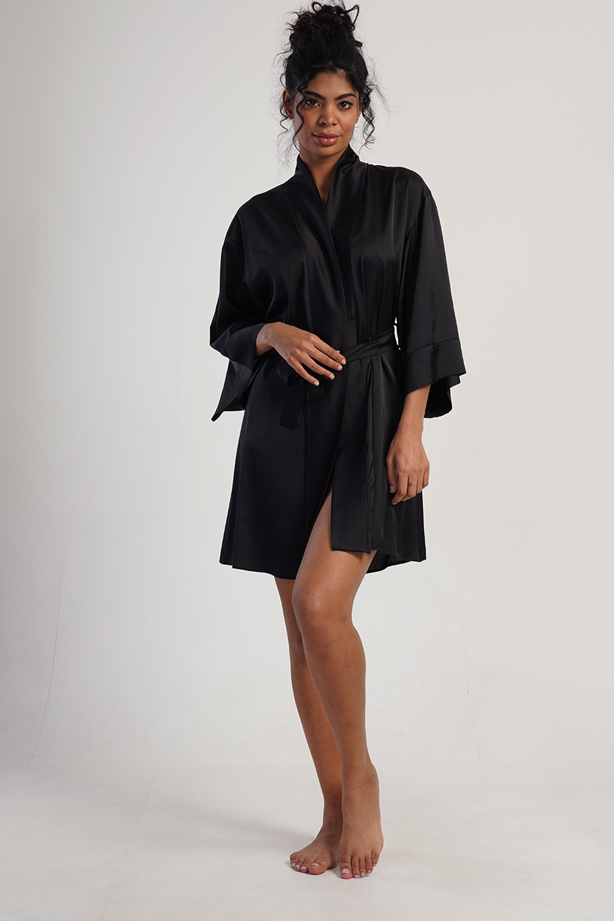 Woman Satin Bride Dressing Gown Woman Satin Bride Dressing Gown