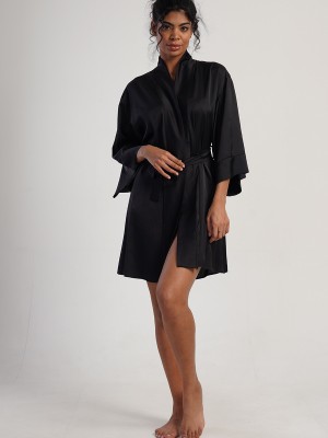 Woman Satin Bride Dressing Gown Woman Satin Bride Dressing Gown