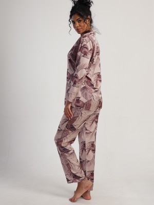 Woman Satin Exclusive Cream Pyjama Set Woman Satin Exclusive Cream Pyjama Set