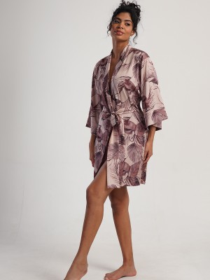 Woman Satin Brownie Dressing Gown