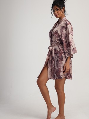 Woman Satin Brownie Dressing Gown
