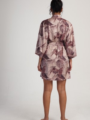 Woman Satin Brownie Dressing Gown
