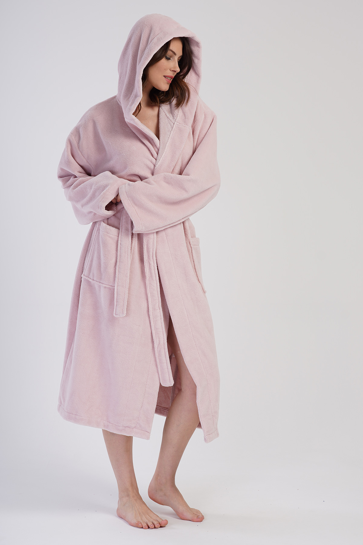 Woman Soft Hoodie Detail Bathrobe Woman Soft Hoodie Detail Bathrobe