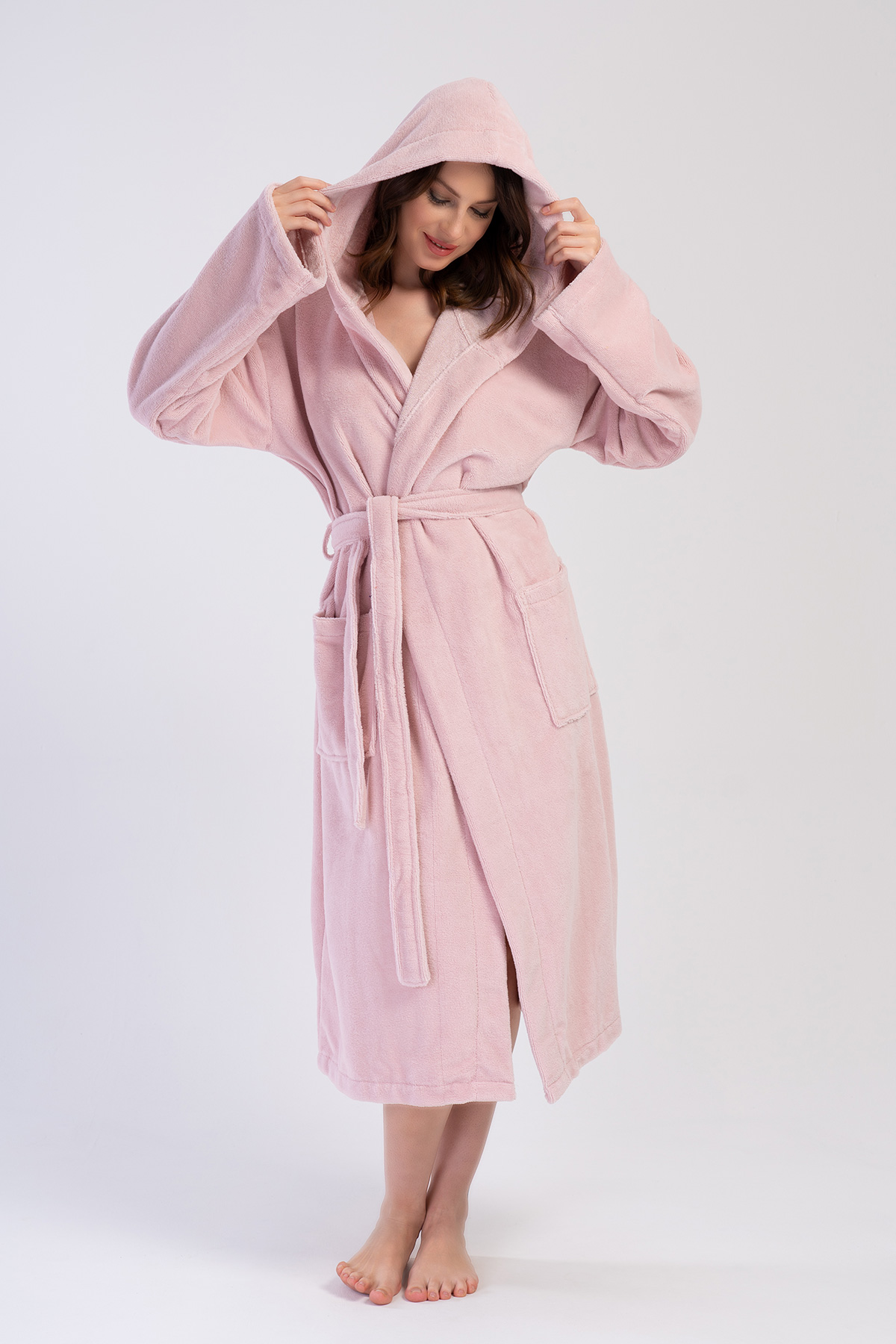 Woman Soft Hoodie Detail Bathrobe Woman Soft Hoodie Detail Bathrobe
