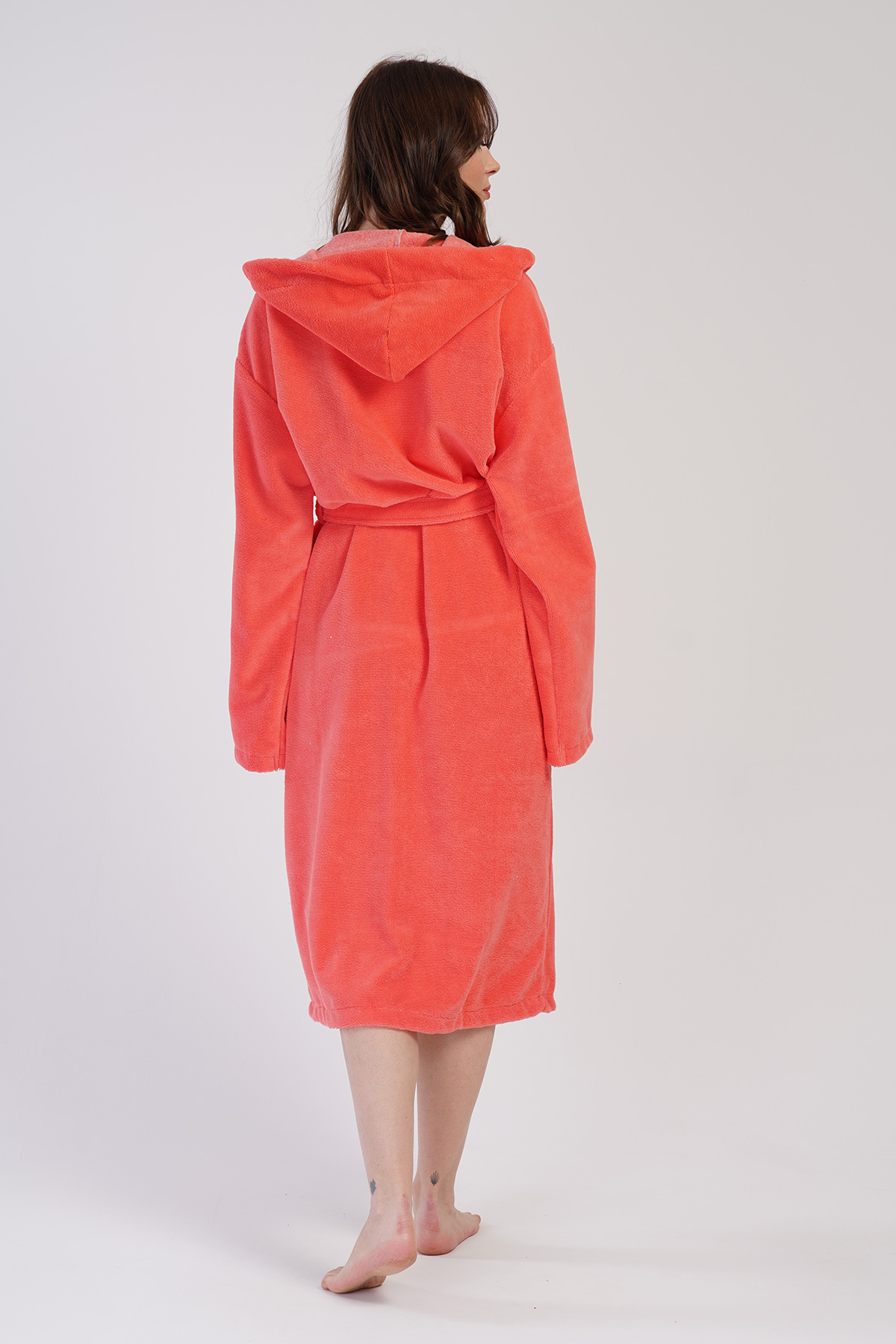 Woman Soft Hoodie Detail Bathrobe Woman Soft Hoodie Detail Bathrobe