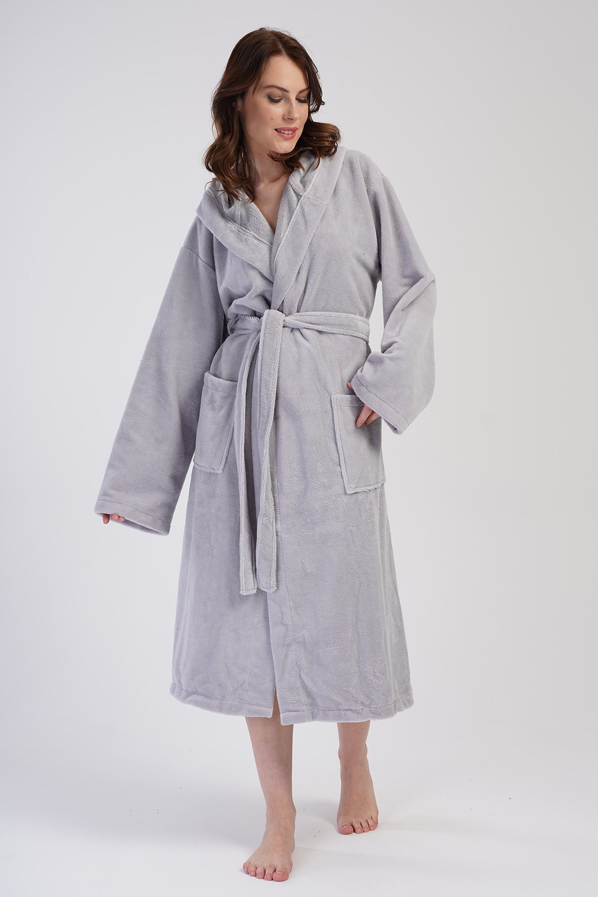 Woman Soft Hoodie Detail Bathrobe Woman Soft Hoodie Detail Bathrobe