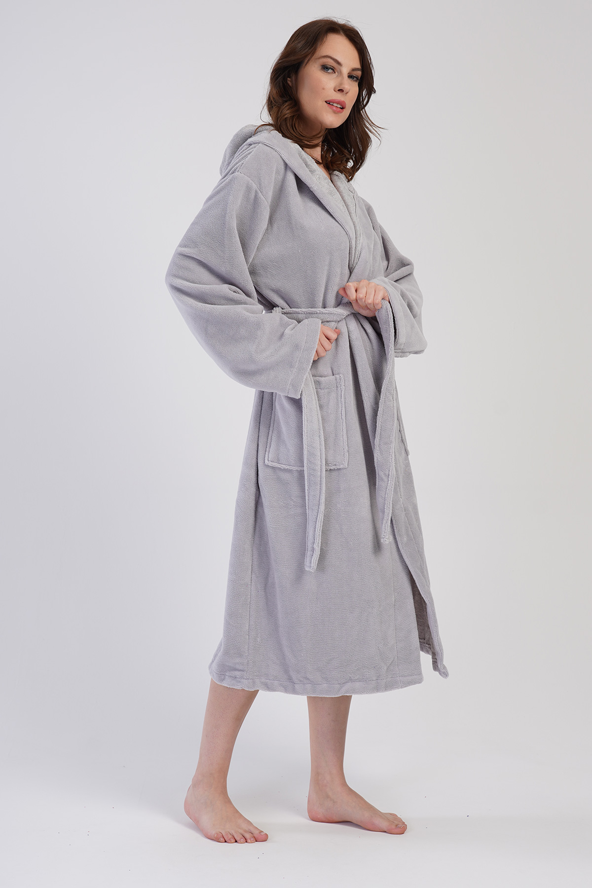 Woman Soft Hoodie Detail Bathrobe Woman Soft Hoodie Detail Bathrobe