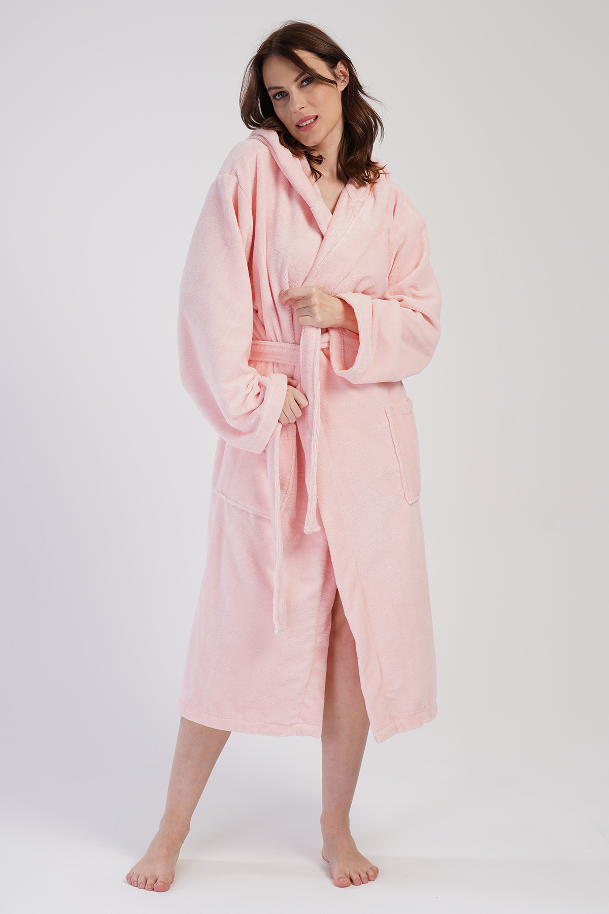 Woman Soft Hoodie Detail Bathrobe Woman Soft Hoodie Detail Bathrobe