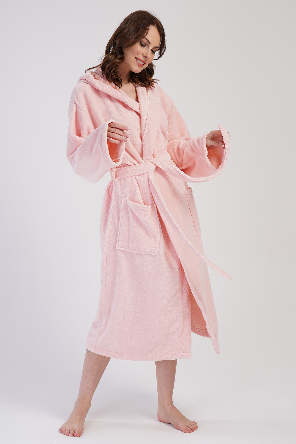 Woman Soft Hoodie Detail Bathrobe Woman Soft Hoodie Detail Bathrobe