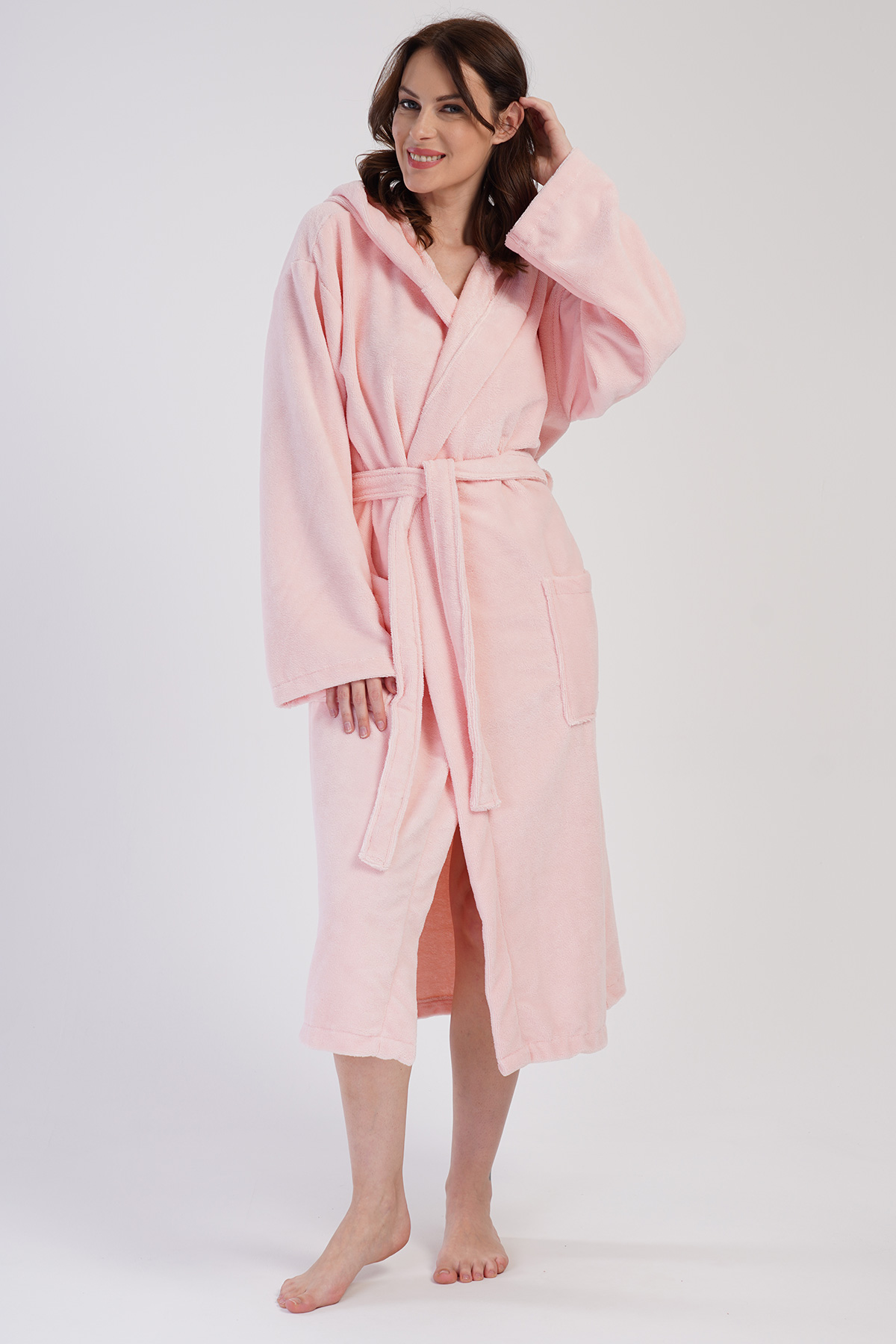 Woman Soft Hoodie Detail Bathrobe Woman Soft Hoodie Detail Bathrobe