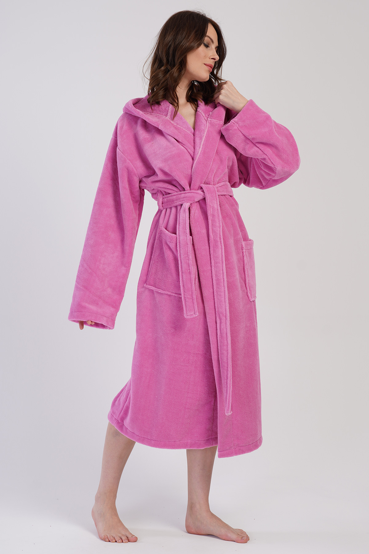 Woman Soft Hoodie Detail Bathrobe Woman Soft Hoodie Detail Bathrobe