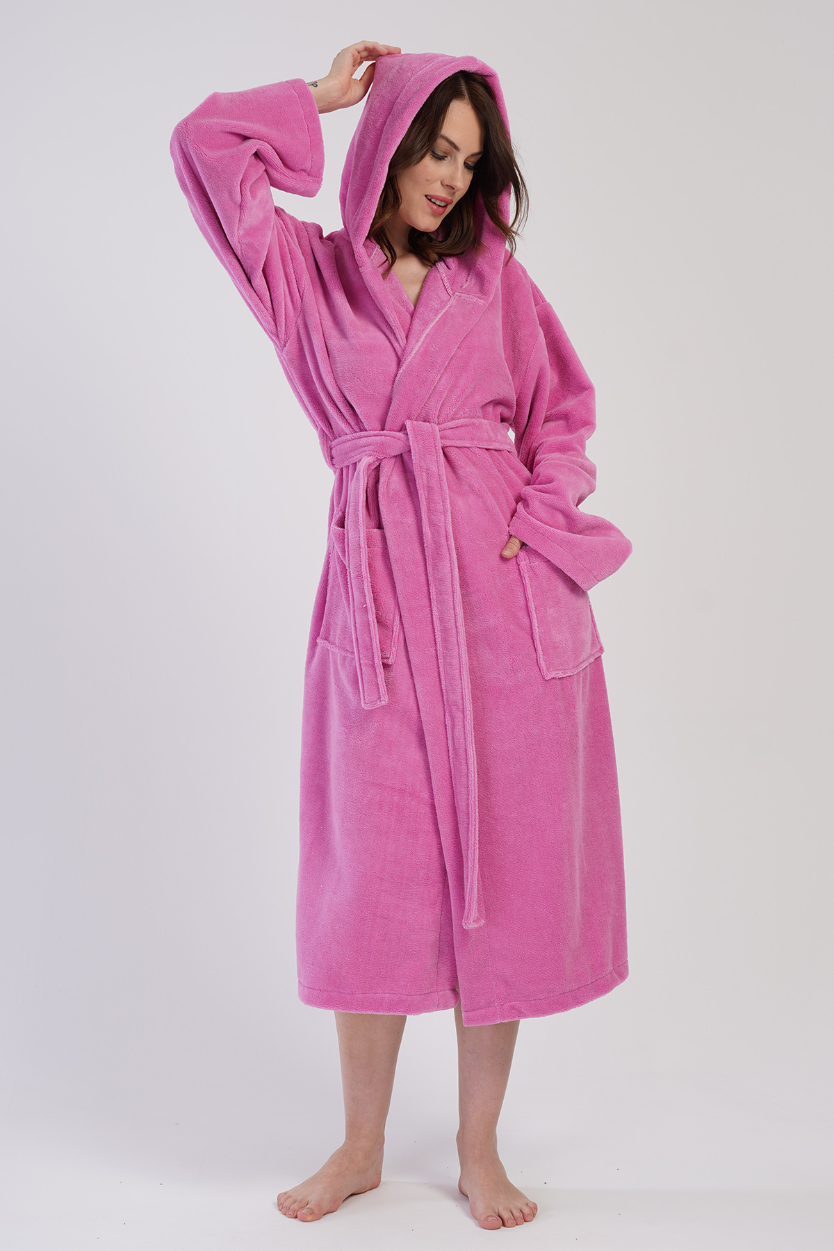 Woman Soft Hoodie Detail Bathrobe Woman Soft Hoodie Detail Bathrobe