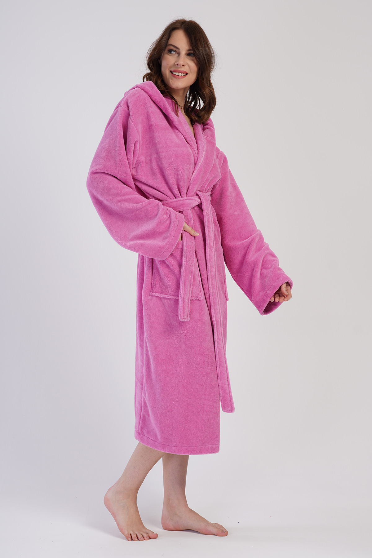 Woman Soft Hoodie Detail Bathrobe Woman Soft Hoodie Detail Bathrobe