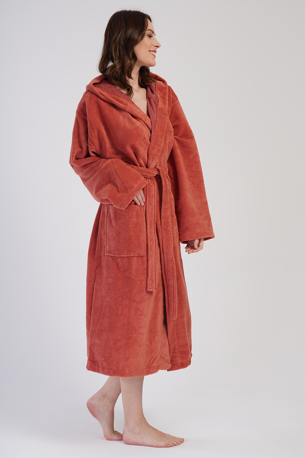 Woman Soft Hoodie Detail Bathrobe Woman Soft Hoodie Detail Bathrobe
