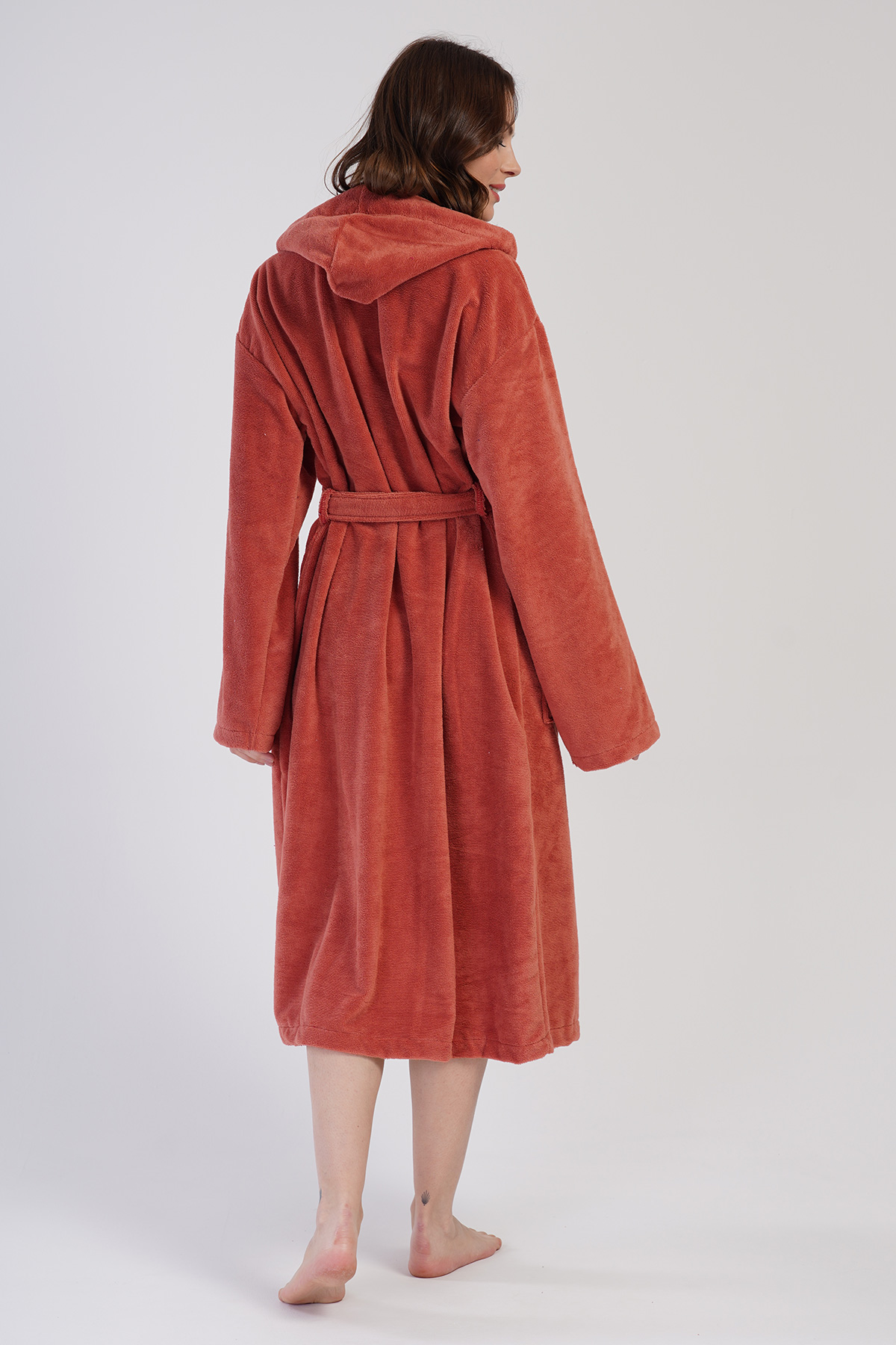 Woman Soft Hoodie Detail Bathrobe Woman Soft Hoodie Detail Bathrobe