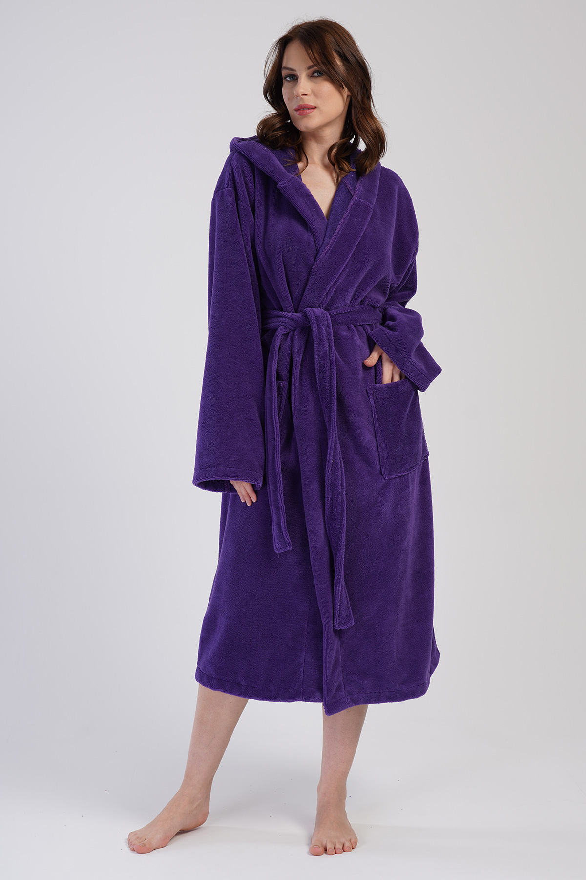 Woman Soft Hoodie Detail Bathrobe Woman Soft Hoodie Detail Bathrobe