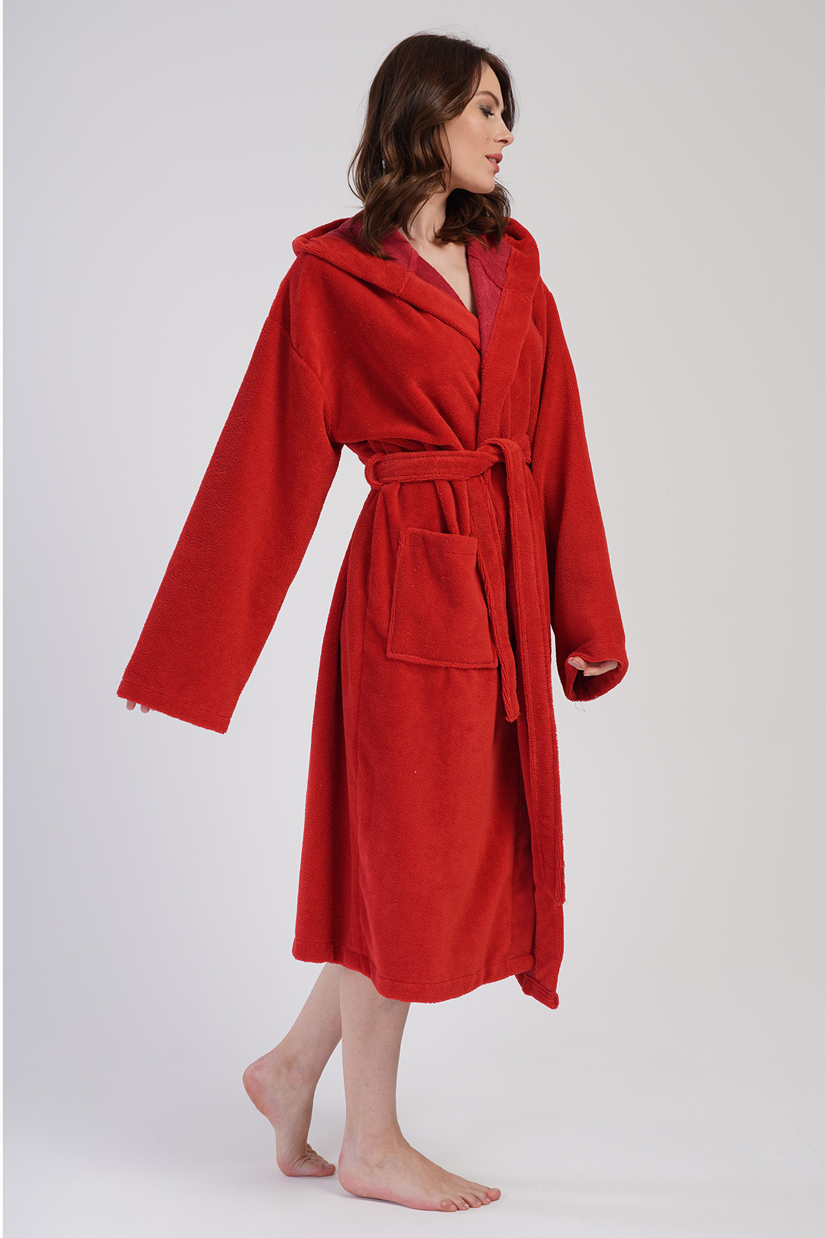 Woman Soft Hoodie Detail Bathrobe Woman Soft Hoodie Detail Bathrobe