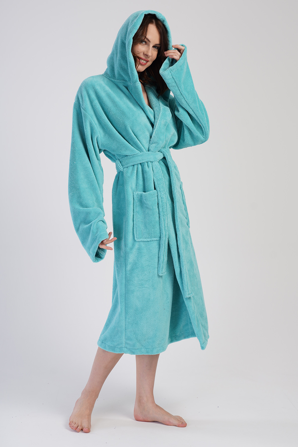 Woman Soft Hoodie Detail Bathrobe Woman Soft Hoodie Detail Bathrobe