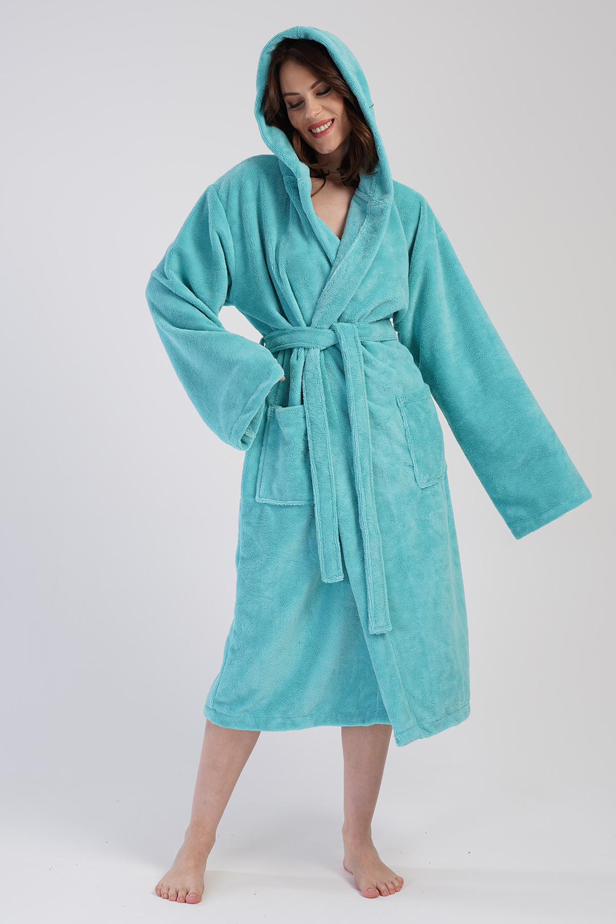Woman Soft Hoodie Detail Bathrobe Woman Soft Hoodie Detail Bathrobe