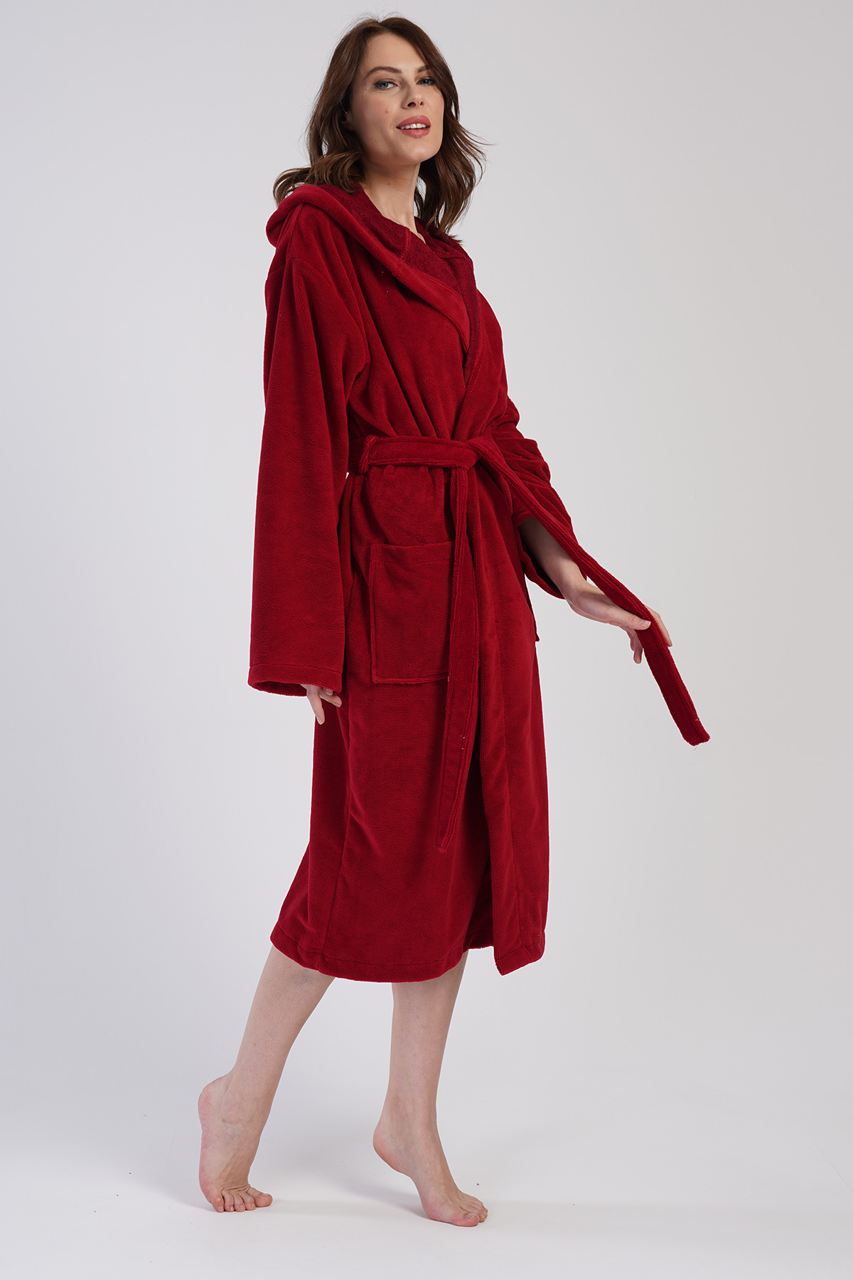 Woman Soft Hoodie Detail Bathrobe Woman Soft Hoodie Detail Bathrobe