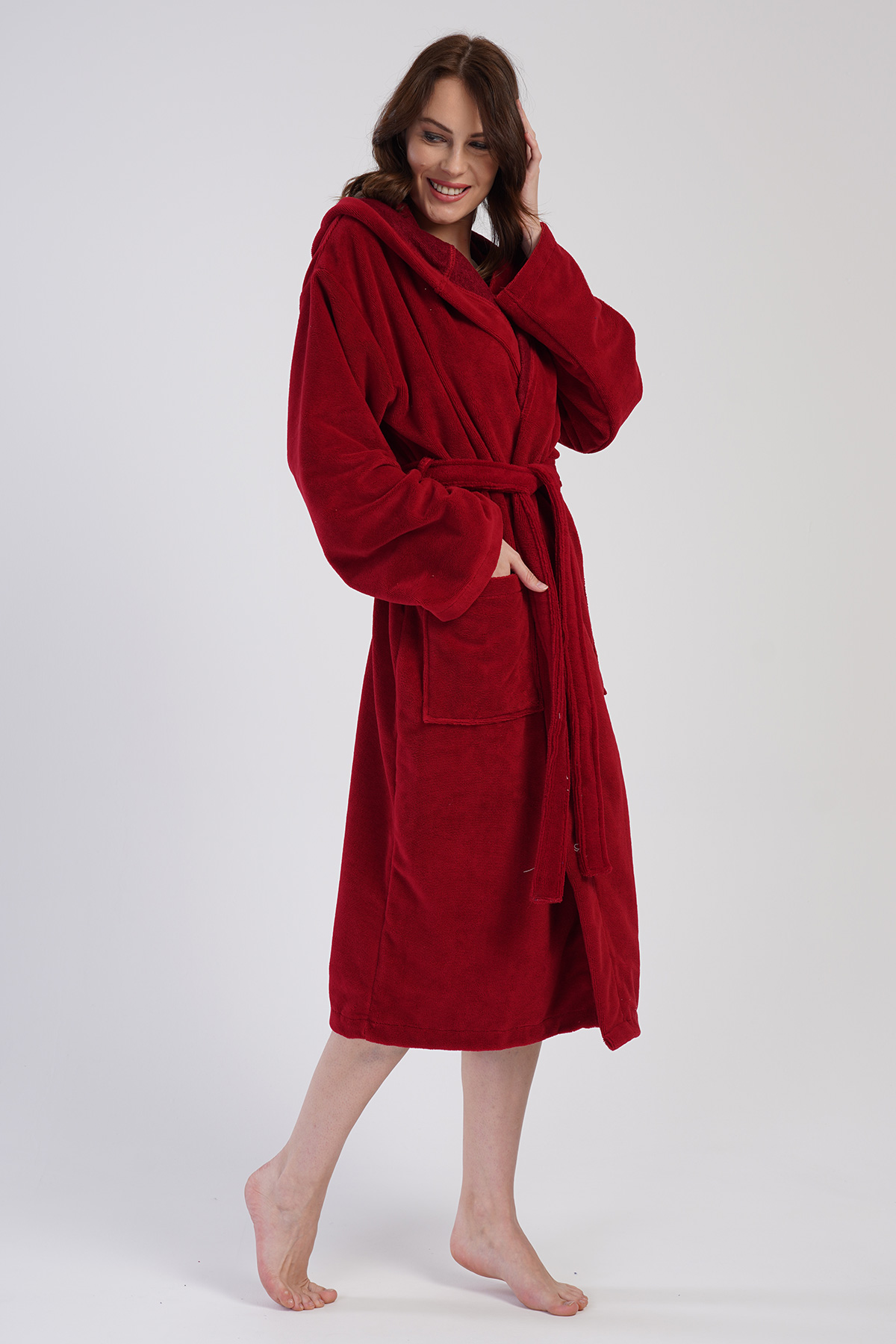 Woman Soft Hoodie Detail Bathrobe Woman Soft Hoodie Detail Bathrobe