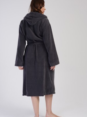 Woman Soft Hoodie Detail Bathrobe Woman Soft Hoodie Detail Bathrobe
