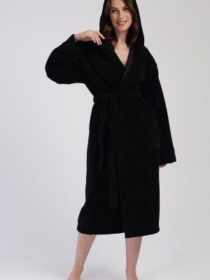 Woman Soft Hoodie Detail Bathrobe