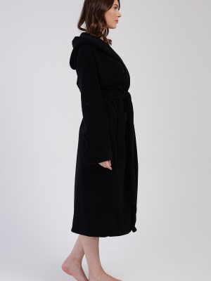 Woman Soft Hoodie Detail Bathrobe