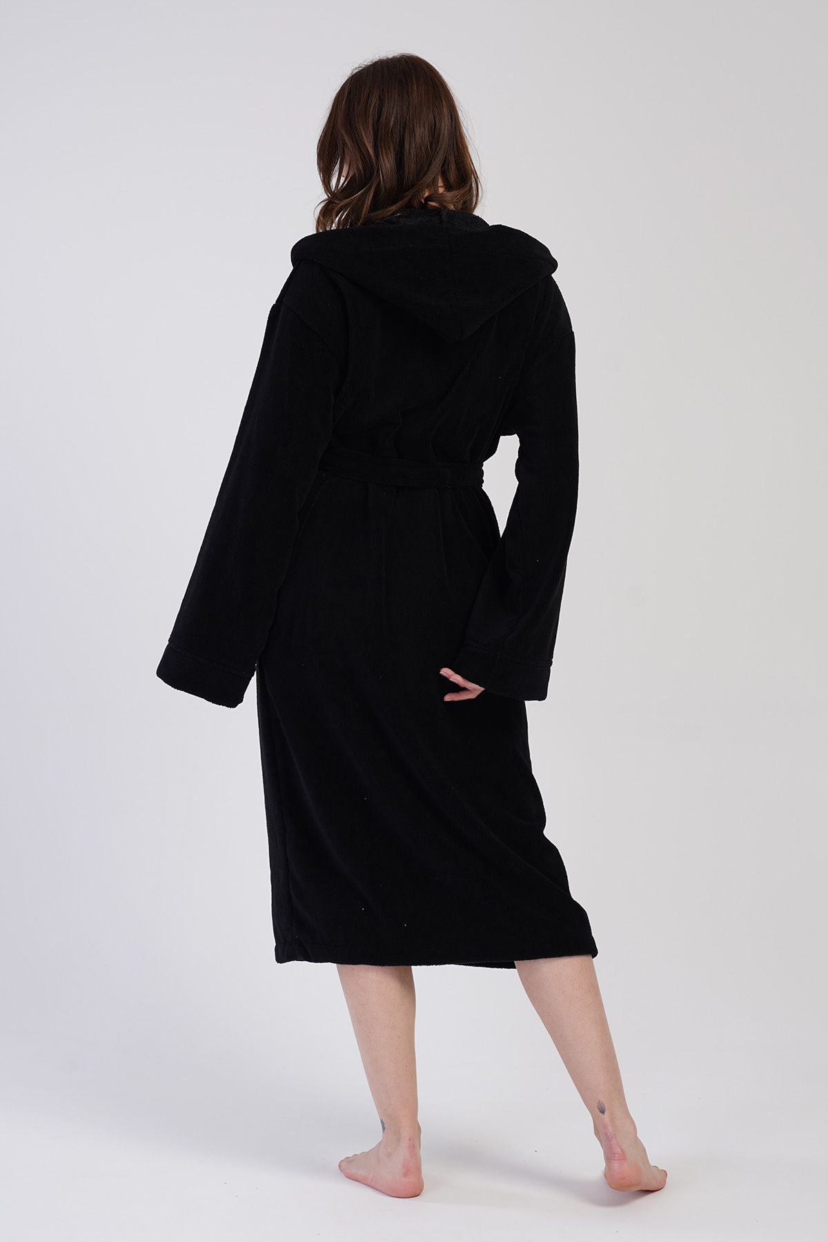 Woman Soft Hoodie Detail Bathrobe