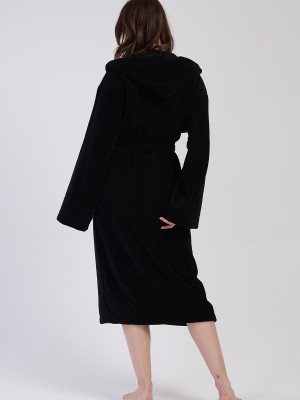 Woman Soft Hoodie Detail Bathrobe