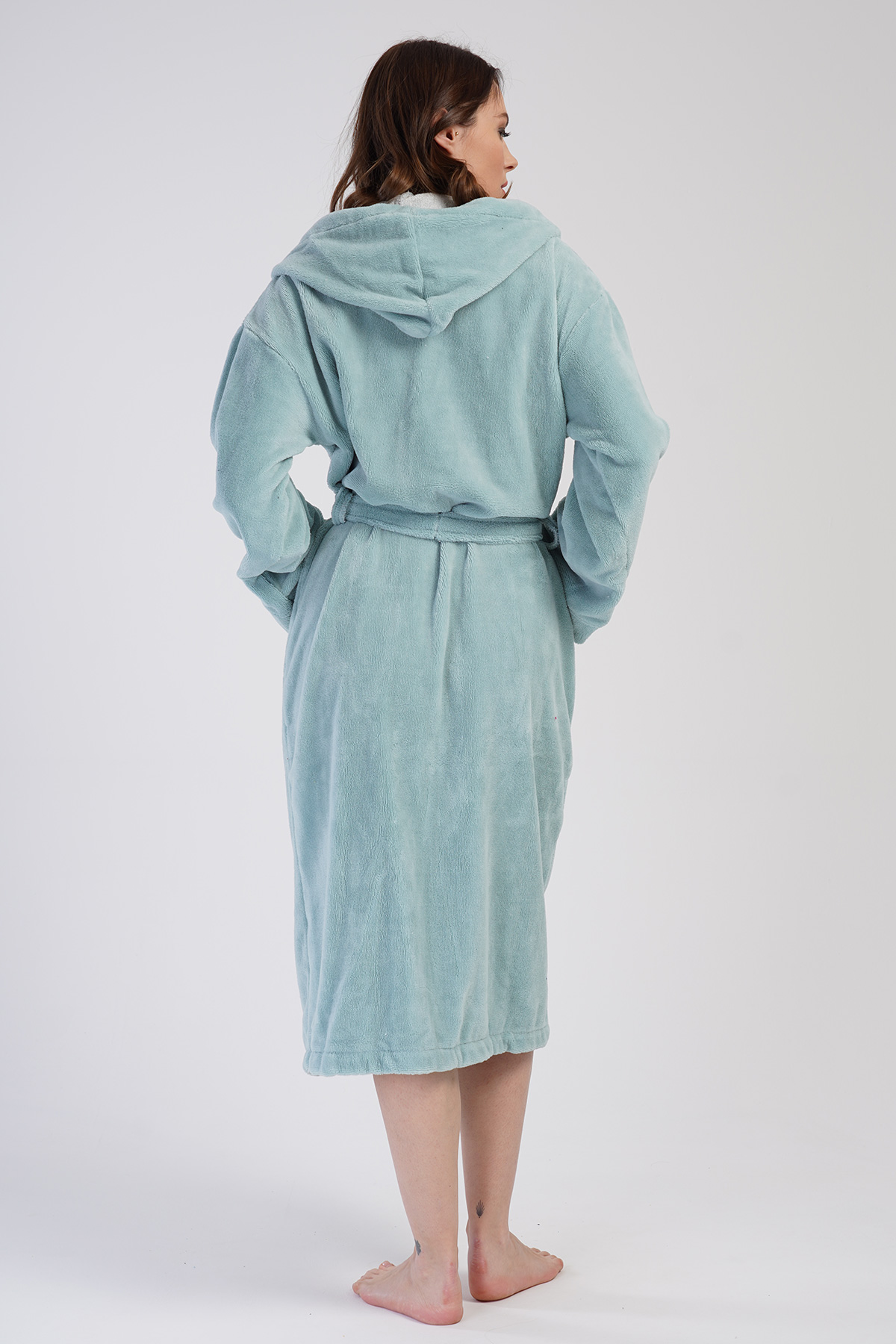 Woman Soft Hoodie Detail Bathrobe Woman Soft Hoodie Detail Bathrobe