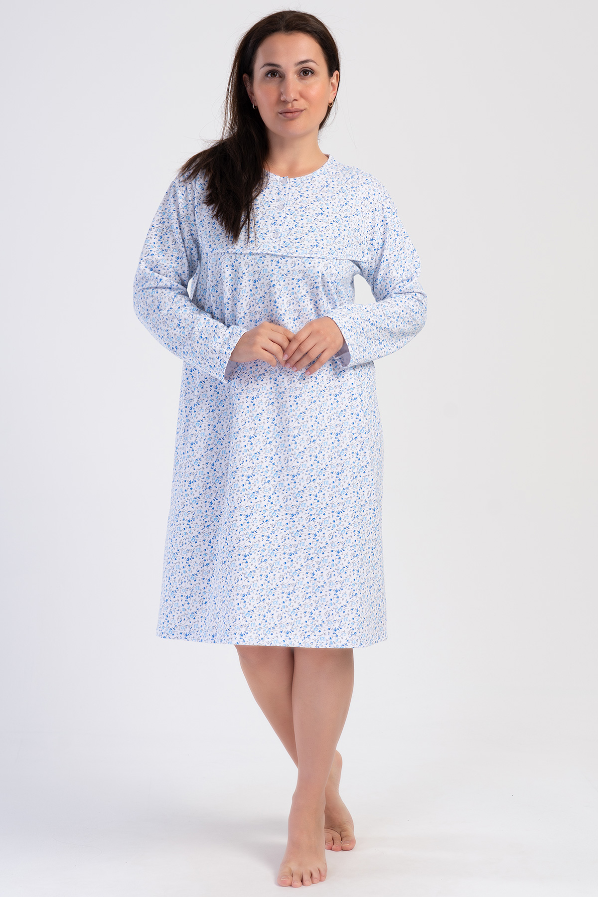 Woman Cotton Verenda Grandma Nightgown Woman Cotton Verenda Grandma Nightgown