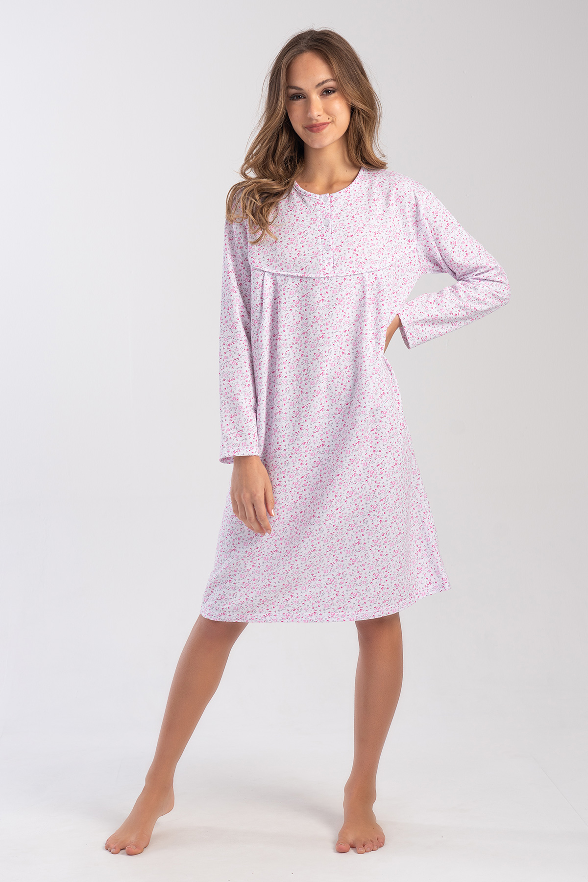 Woman Cotton Verenda Grandma Nightgown Woman Cotton Verenda Grandma Nightgown
