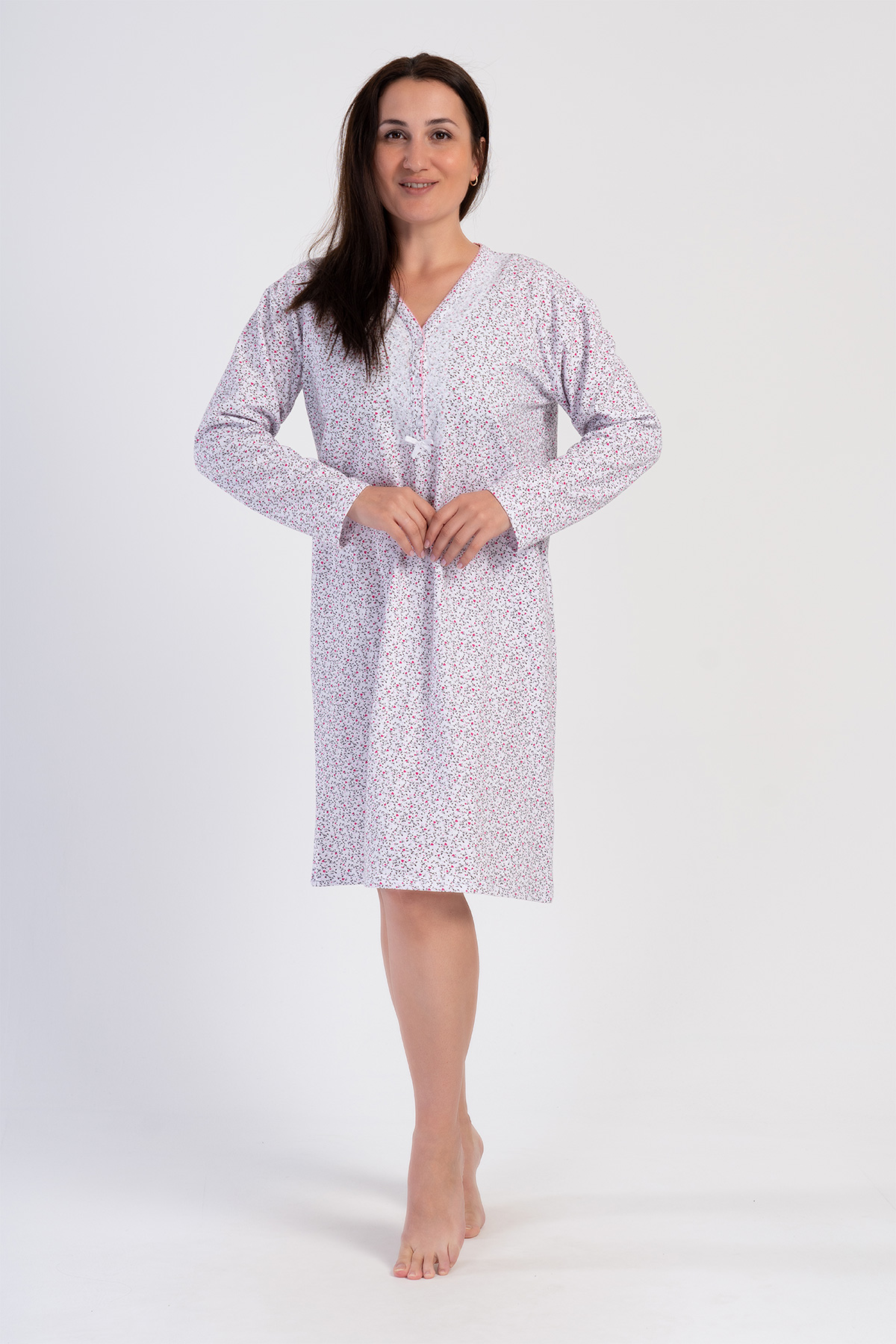 Woman Senta Big Size Cotton Grandma Nightgown Woman Senta Big Size Cotton Grandma Nightgown