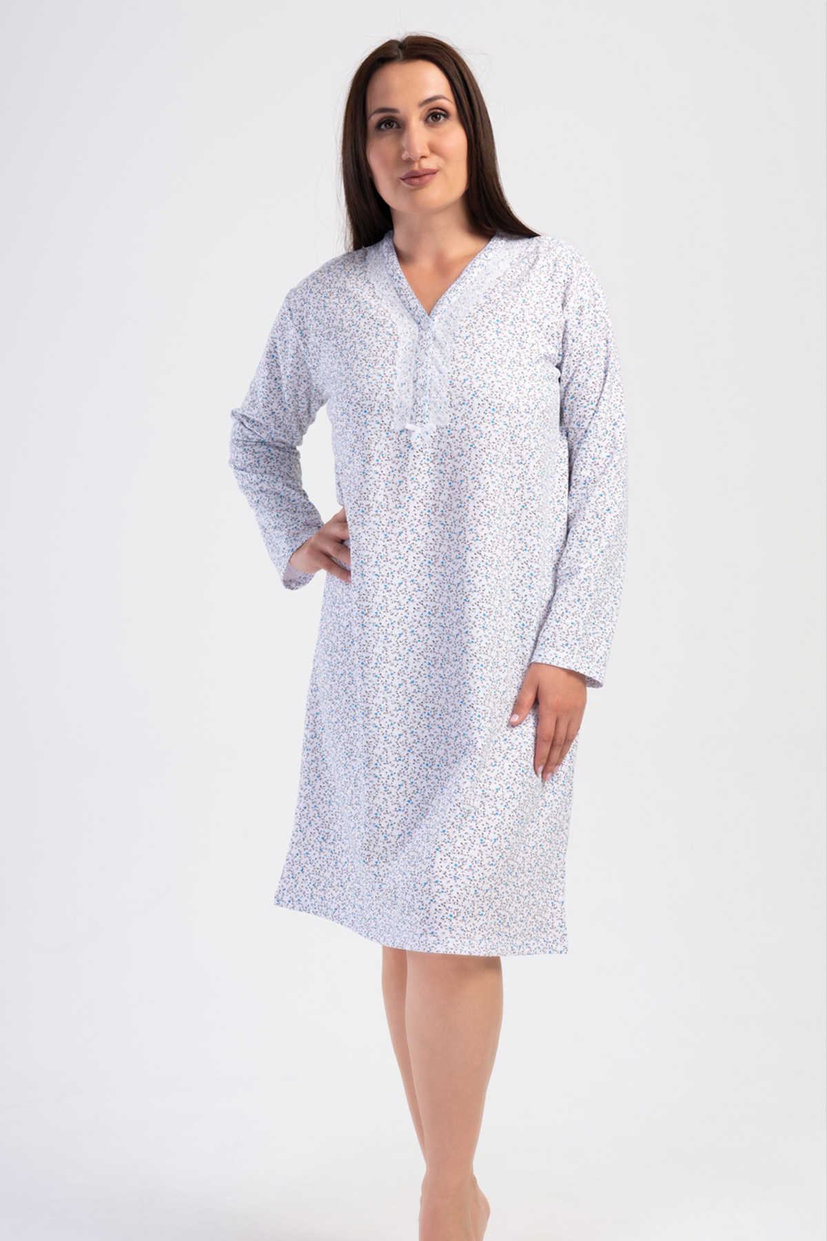 Woman Senta Big Size Cotton Grandma Nightgown Woman Senta Big Size Cotton Grandma Nightgown