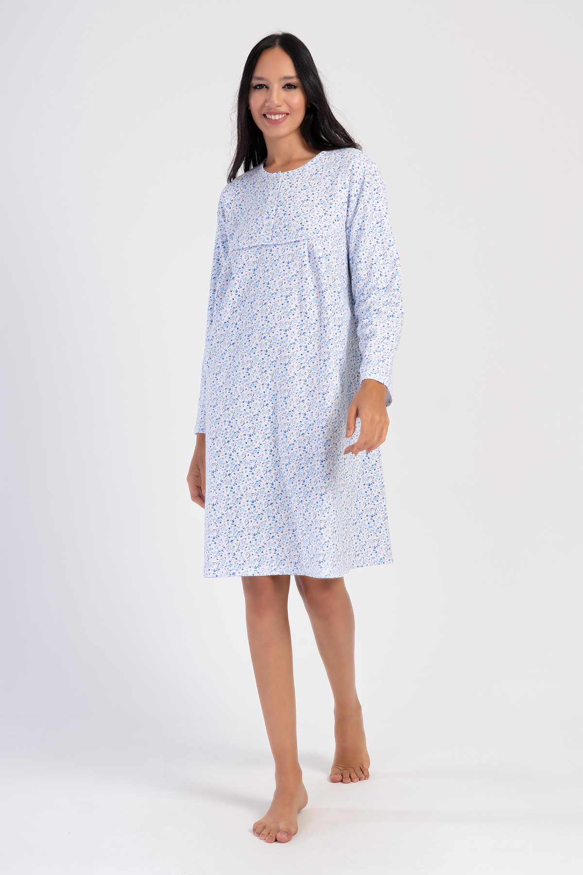 Woman Mesta Cotton Grandma Nightgown Woman Mesta Cotton Grandma Nightgown
