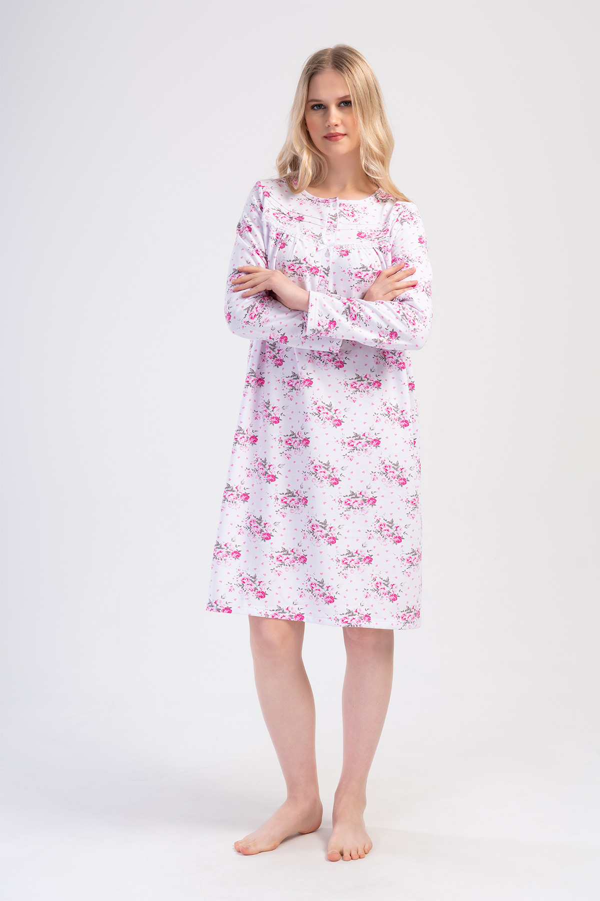 Woman Testa Cotton Grandma Nightgown Woman Testa Cotton Grandma Nightgown