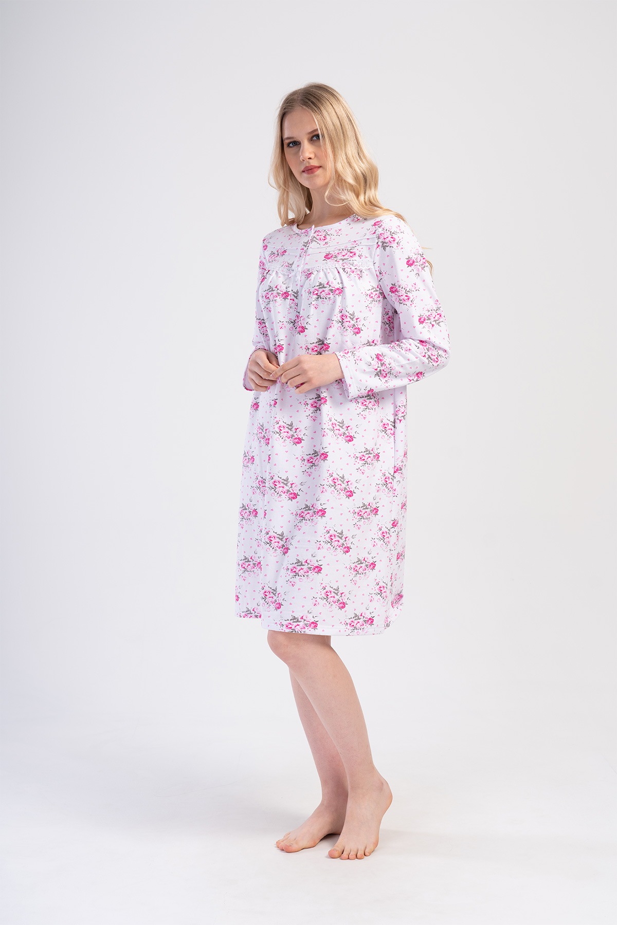 Woman Testa Cotton Grandma Nightgown Woman Testa Cotton Grandma Nightgown