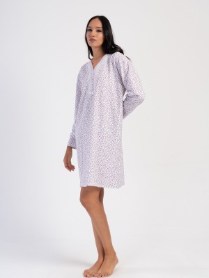 Woman Serra Cotton Grandma Nightgown Woman Serra Cotton Grandma Nightgown