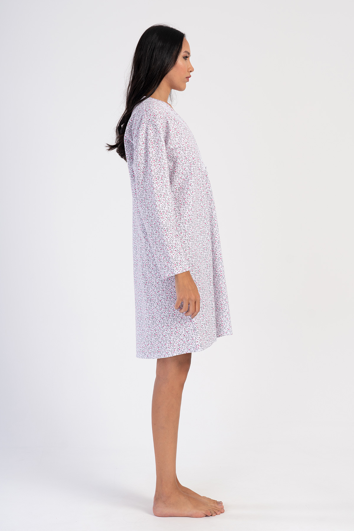 Woman Serra Cotton Grandma Nightgown Woman Serra Cotton Grandma Nightgown