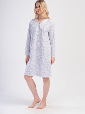 Woman Serra Cotton Grandma Nightgown Woman Serra Cotton Grandma Nightgown